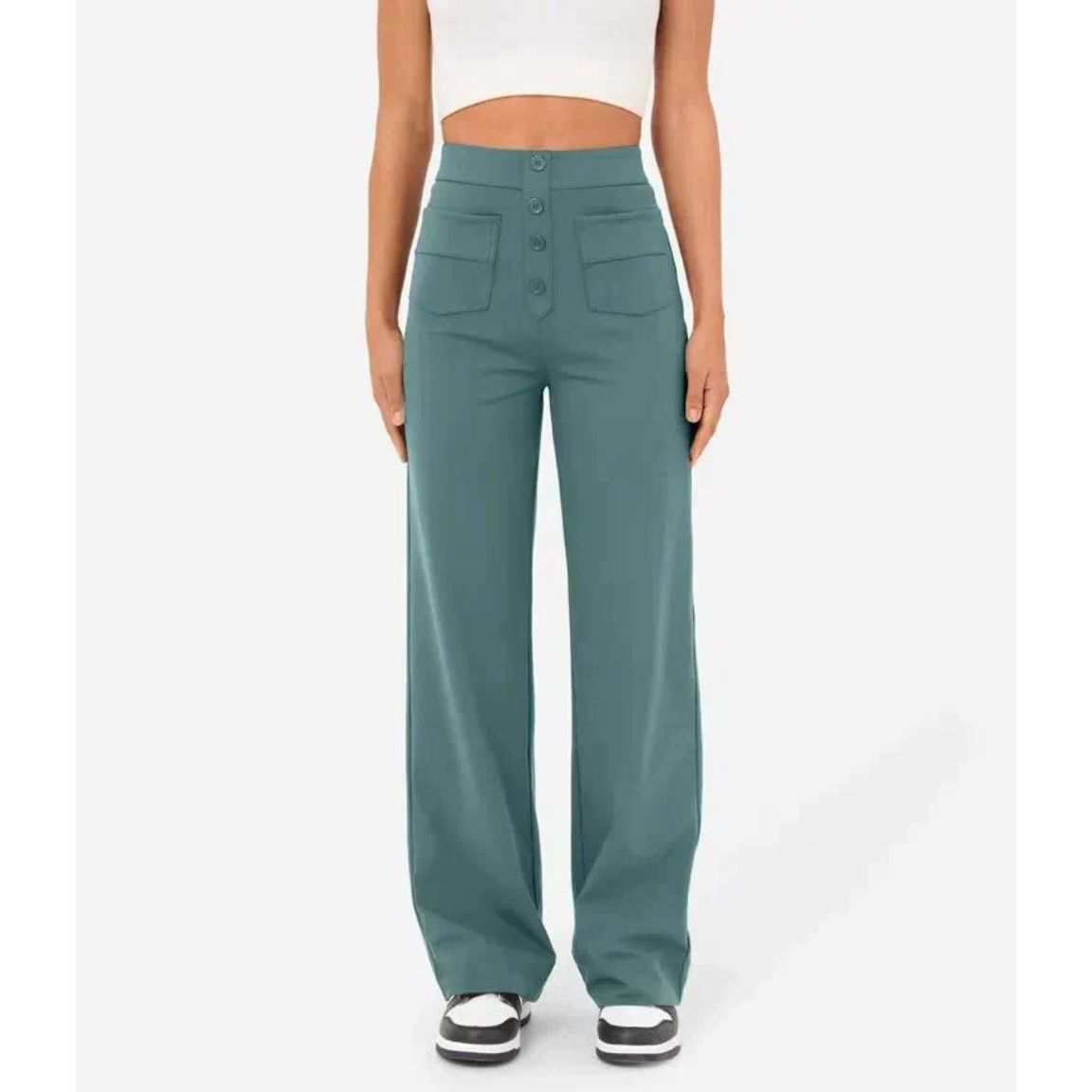 Stretchy High-Waisted Trousers