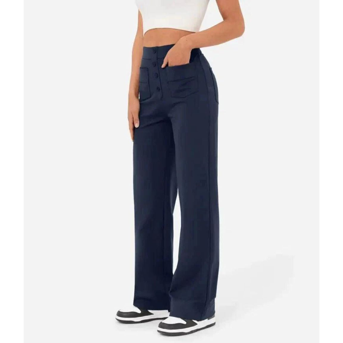 Stretchy High-Waisted Trousers