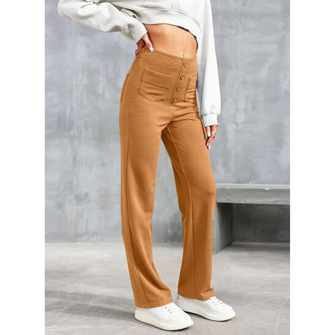 Stretchy High-Waisted Trousers