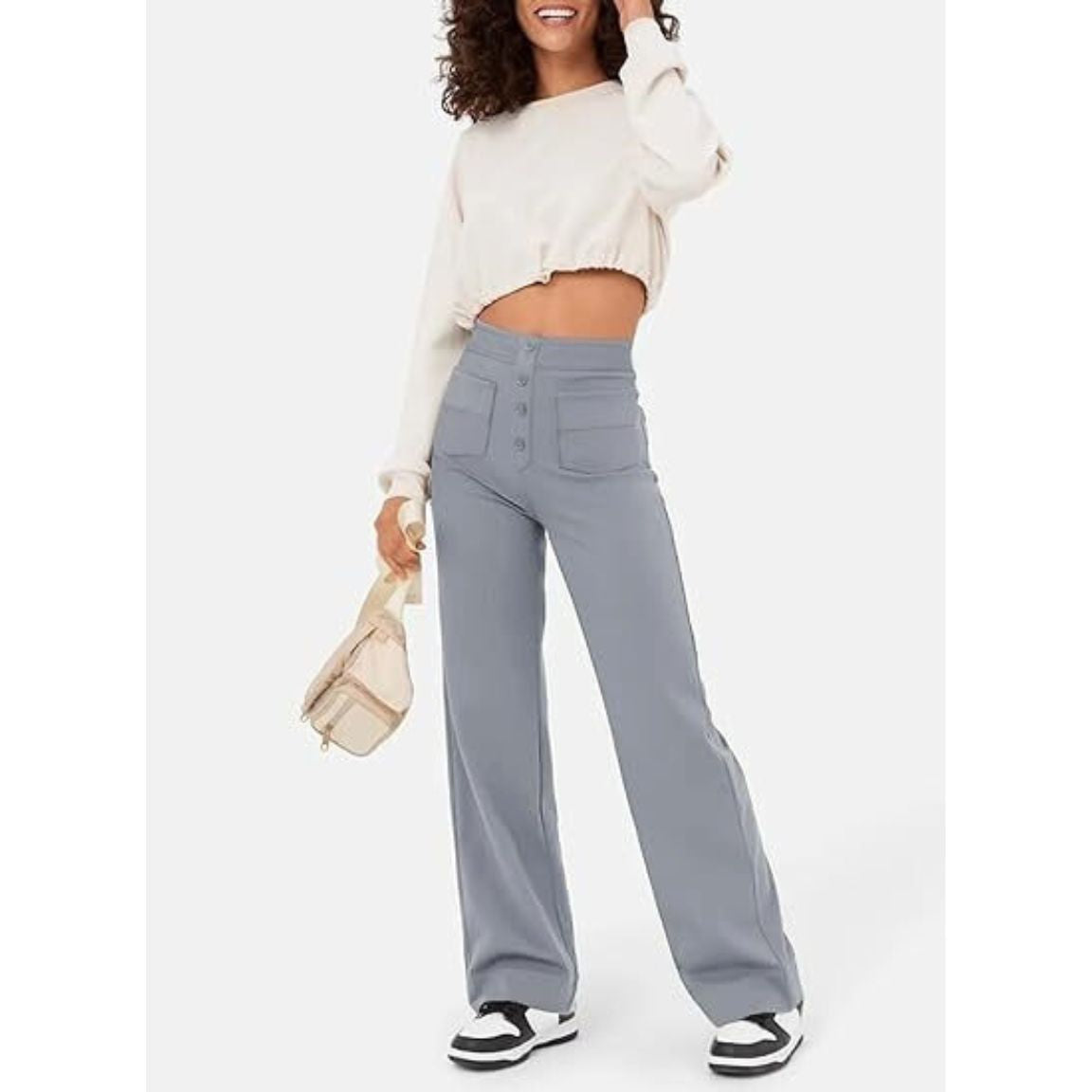 Stretchy High-Waisted Trousers