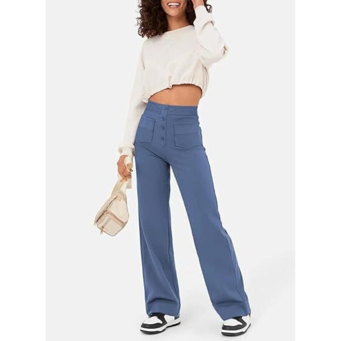 Stretchy High-Waisted Trousers