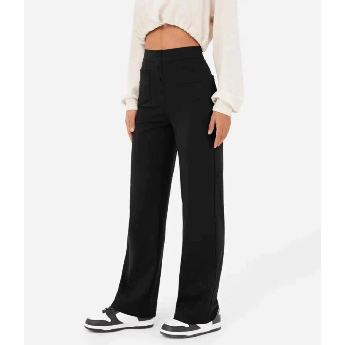 Stretchy High-Waisted Trousers