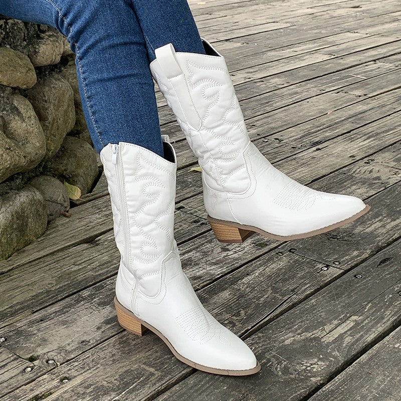 Chic Metallic Western Boots